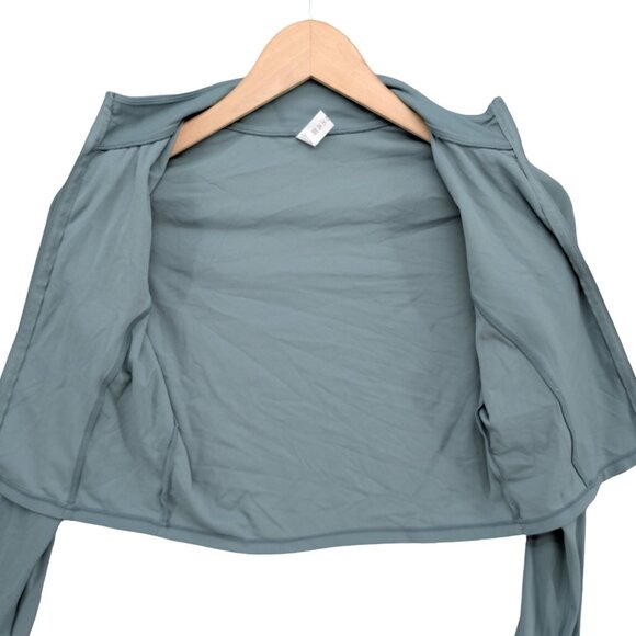 Lululemon Cropped Jacket Womens Sage Green Long Sleeve Thumbholes Size S - Picture 3 of 8